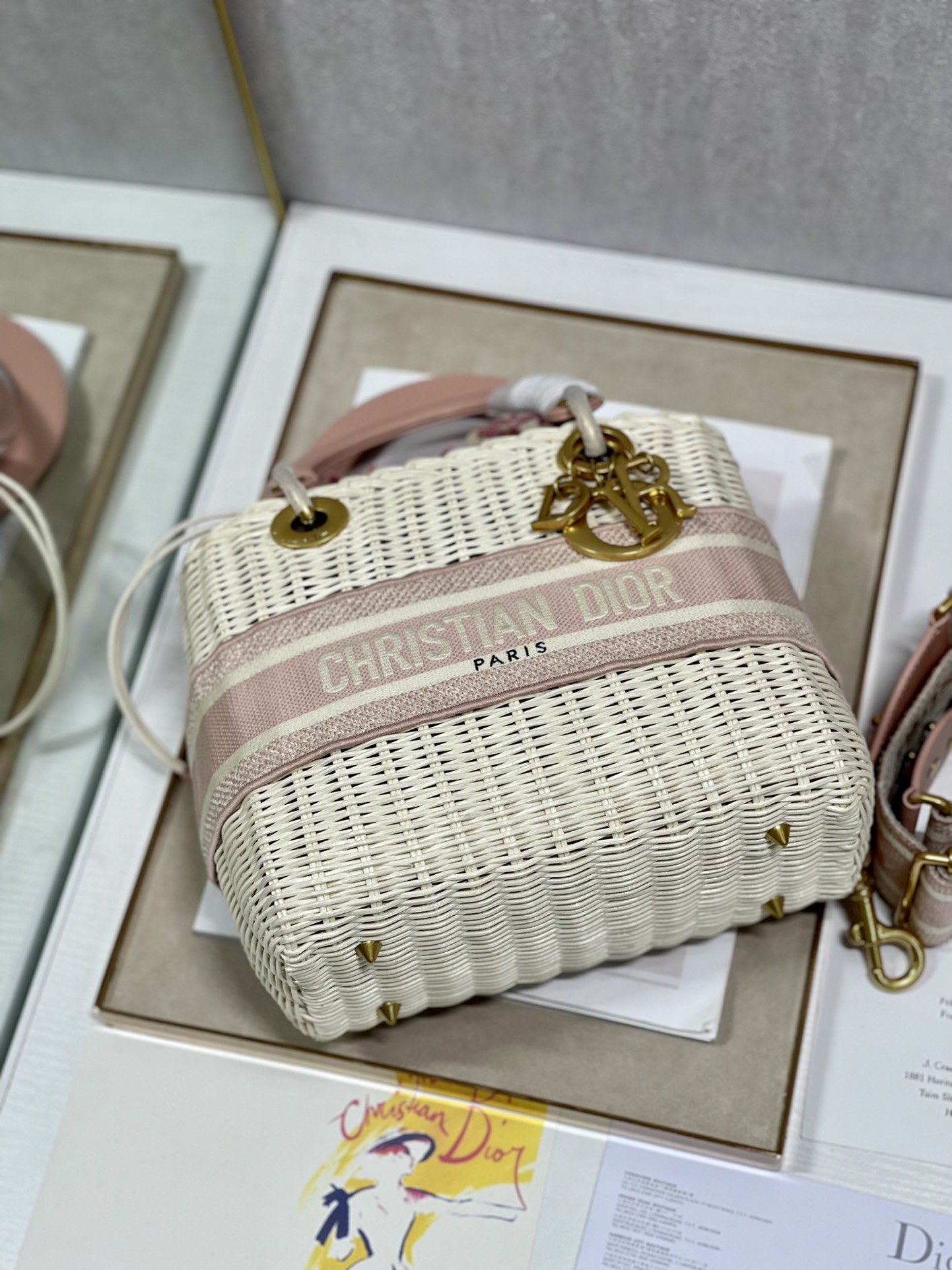 A bag Lady Dior Bag Natural Wicker Oblique 24 cm фото 6