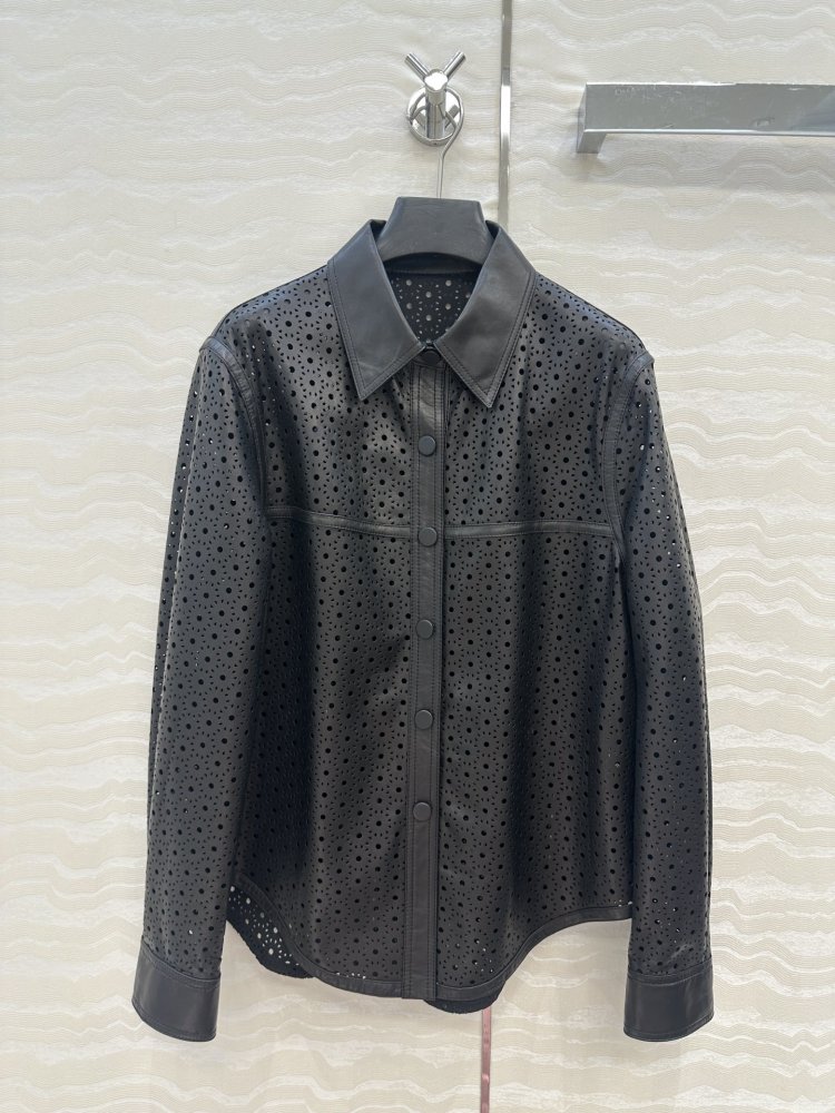 Рубашка кожаная женская