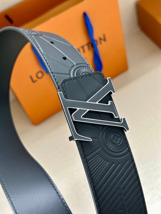 Ремень кожаный мужской 4 см - размер 115 см фото 2