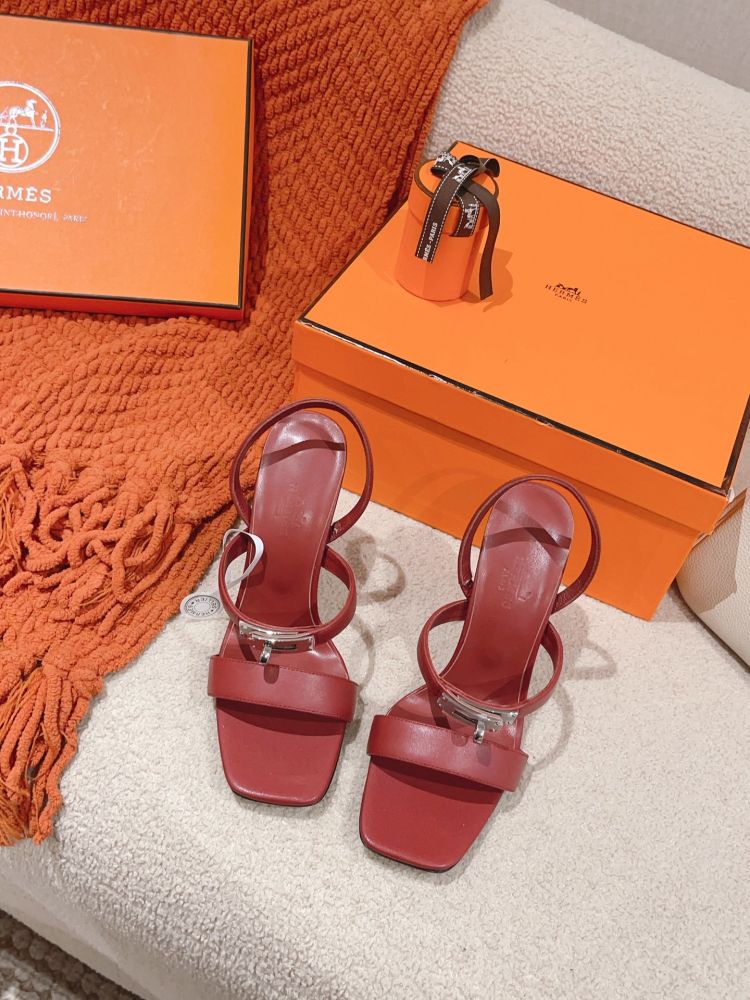 Sandals Hermes Glamour on heel 9.5 cm