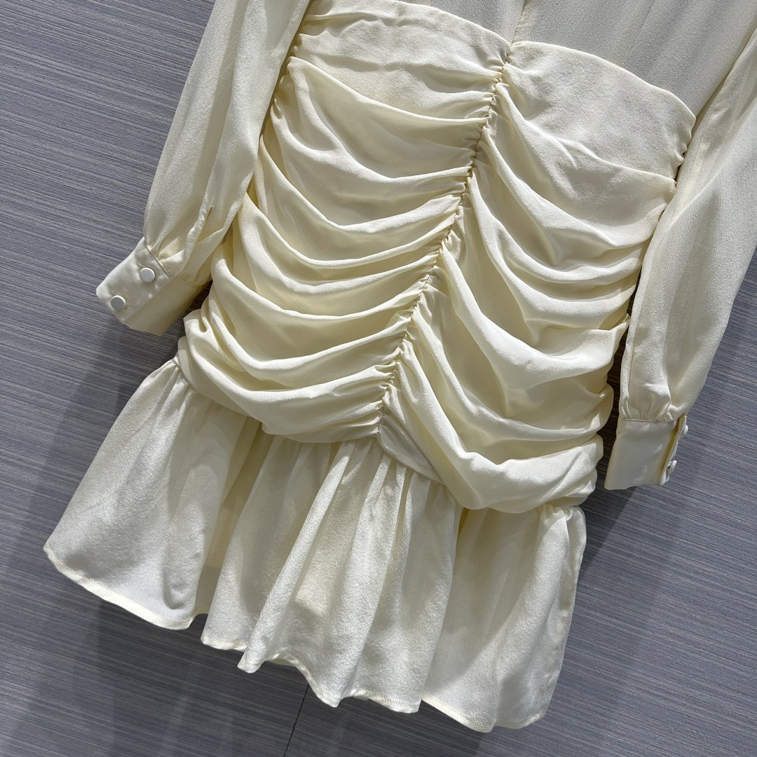 Stylish silk white dress фото 9
