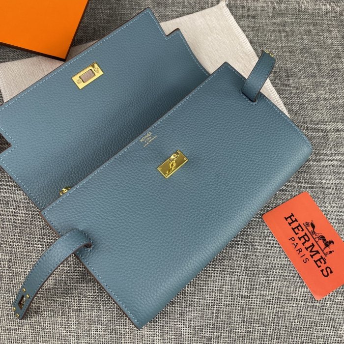 Клатч HERMES Kelly кожаный 24 см фото 5