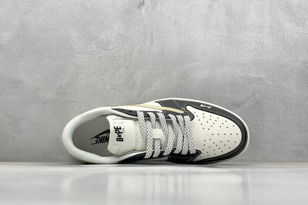 Кроссовки Travis Scott x Fragment Design x Air Jordan 1 Low OG SP AJ1 Bape фото 3