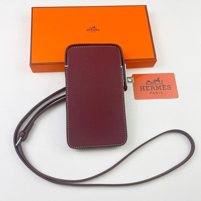 Кожаный чехол для телефона Hermes Hac a Box 17x10 см фото 8