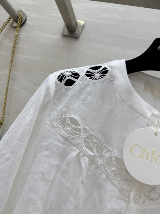 Linen blouse from shortened sleeves фото 3