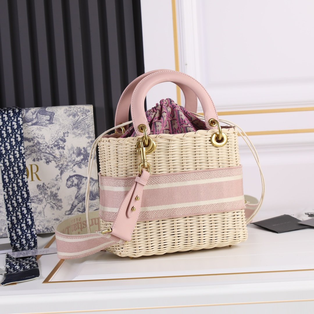 Сумка Lady Dior Bag Natural Wicker Oblique 24 см фото 3