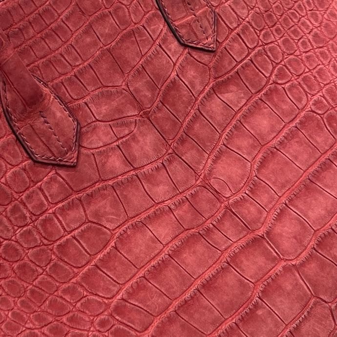 Сумка Bourgogne Matte Alligator Birkin 25 с золотистой фурнитурой фото 7