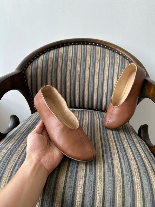 Ballet shoes leather