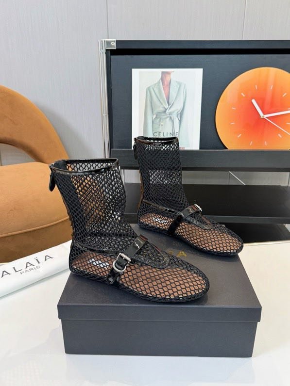 Балетки с высокой сеткой и кожей фото 5