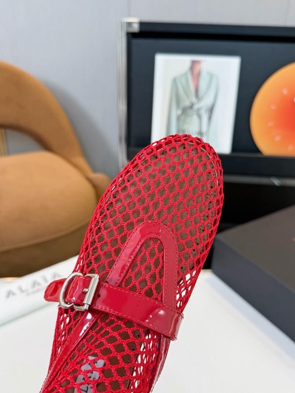 Балетки с высокой сеткой и кожей фото 7