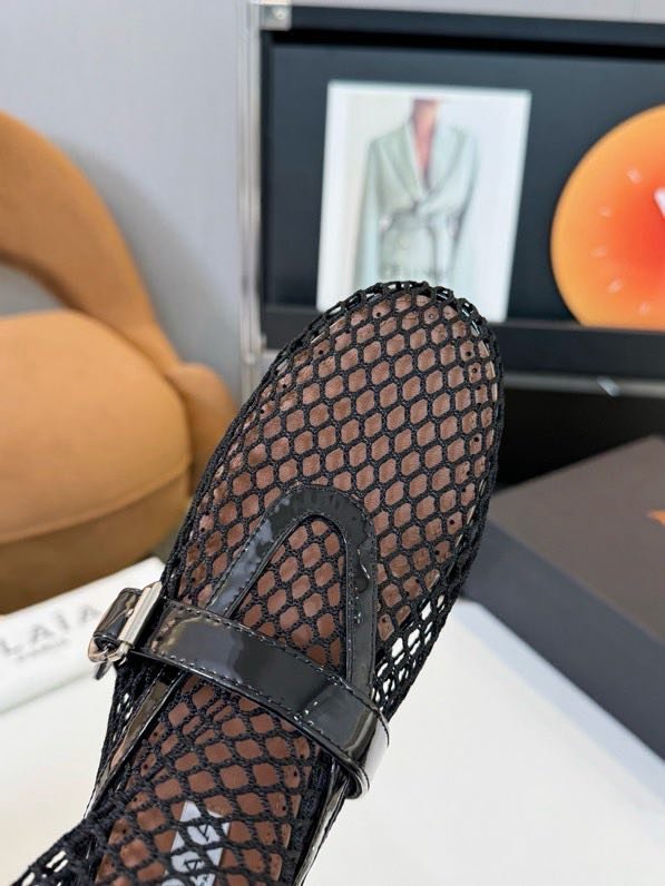 Балетки с высокой сеткой и кожей фото 7