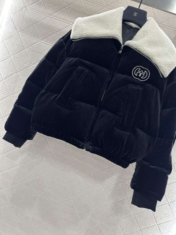 Бархатная пуховая куртка фото 6