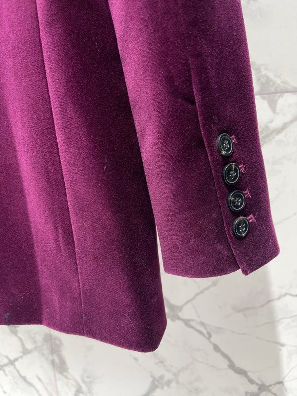 Бархатный бордовый пиджак женский фото 4