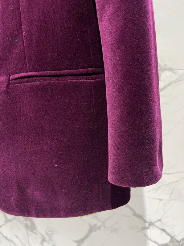 Бархатный бордовый пиджак женский фото 8