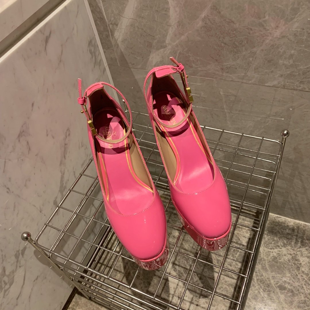 Туфлі на платформі і високому підборах рожеві фото 4