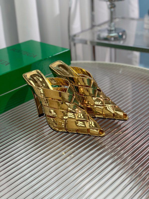Sandals on high heel (10 cm) gold фото 5