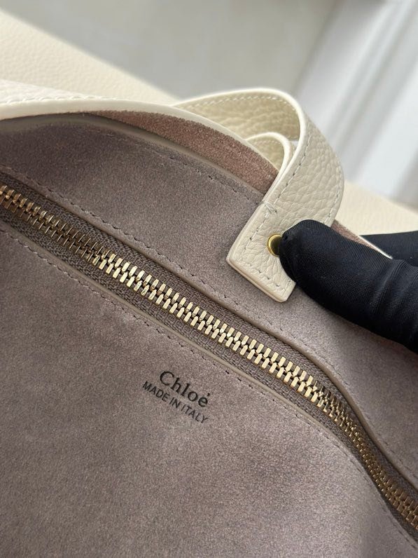 Белая сумка хобо Chloe Marcie 36 см фото 2