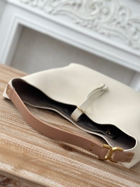 Белая сумка хобо Chloe Marcie 36 см фото 7