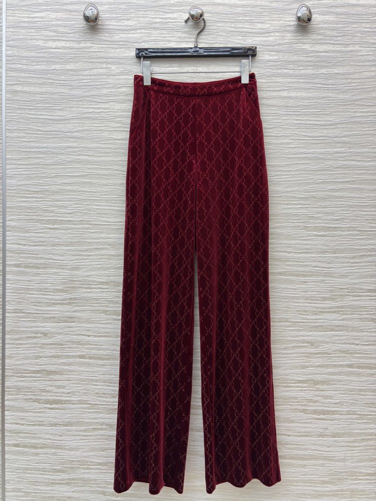 Бордові бархарные брюки жіночі