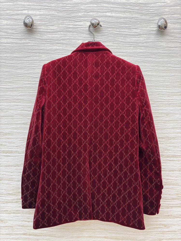 Бордовий оксамитовий піджак жіночий фото 8