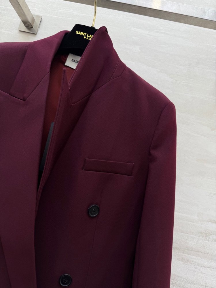 Бордовый шерстяной блейзер женский фото 2