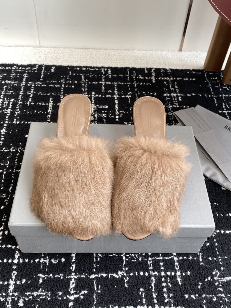 Sandals on fur