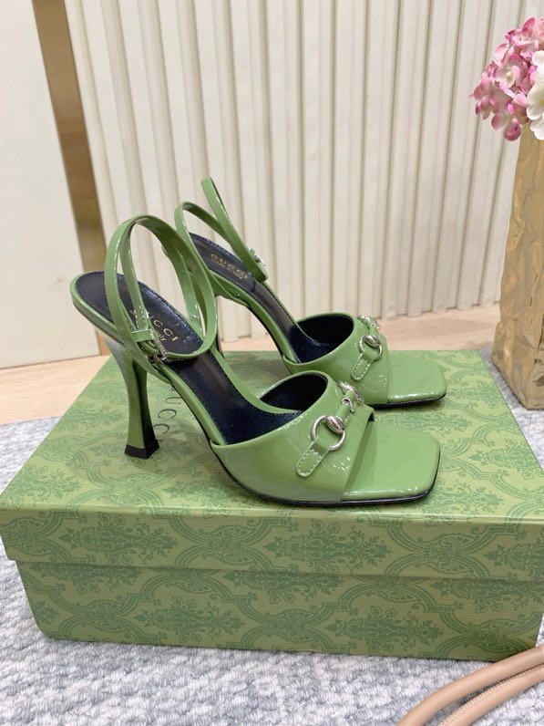 Sandals on high heel Horsebit фото 5