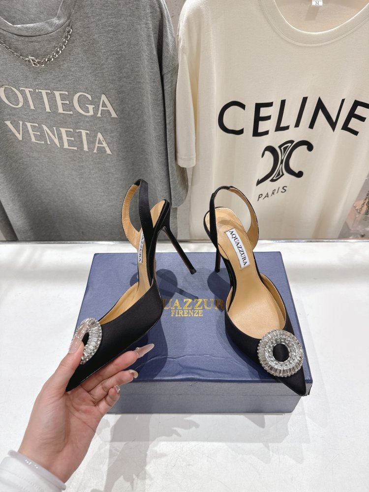 Босоніжки жіночі замшеві на шпильці з закритим носком і декором з кристалів фото 4