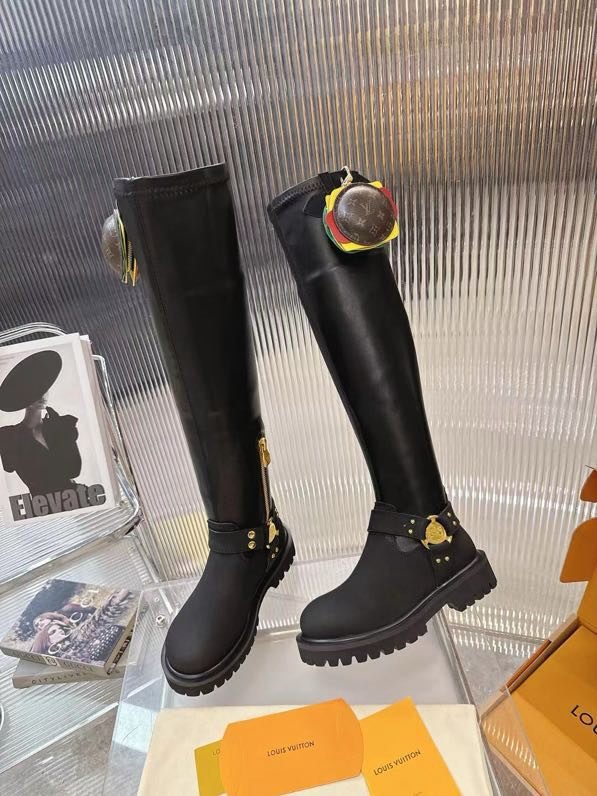 Hessian boots leather Louis Vuitton x Timberland