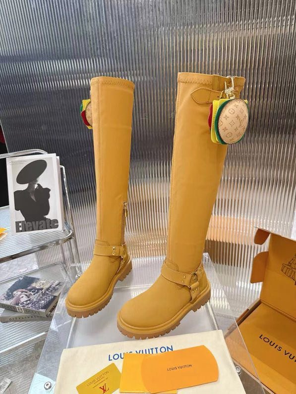 Hessian boots leather Louis Vuitton x Timberland