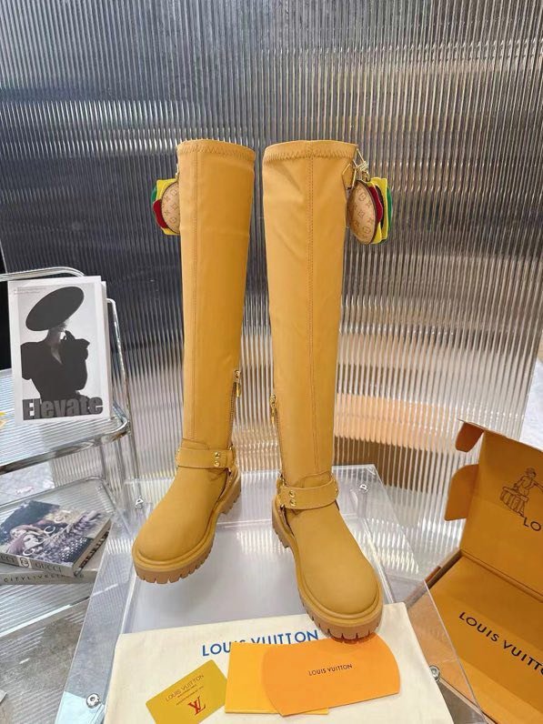 Hessian boots leather Louis Vuitton x Timberland фото 8