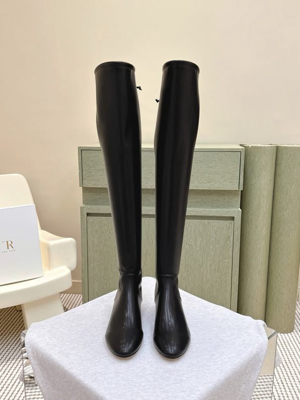 Ботфоры кожаные на квадратном каблуке фото 3