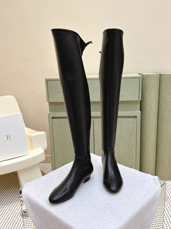 Ботфоры кожаные на квадратном каблуке фото 4