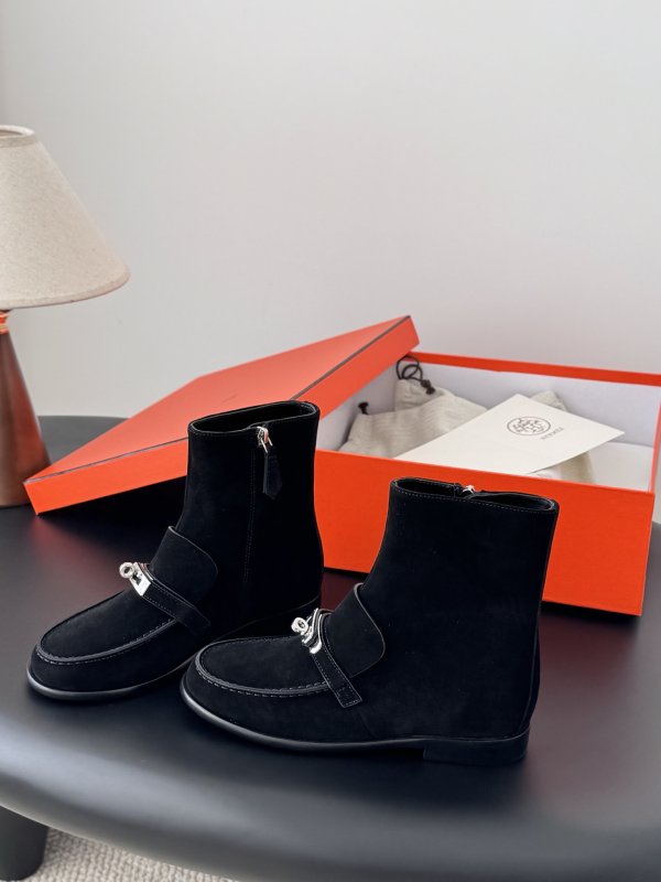 Ботильоны Hermes Kelly кожаные с пряжкой