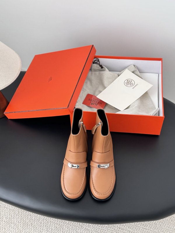 Ботильоны Hermes Kelly кожаные с пряжкой фото 2