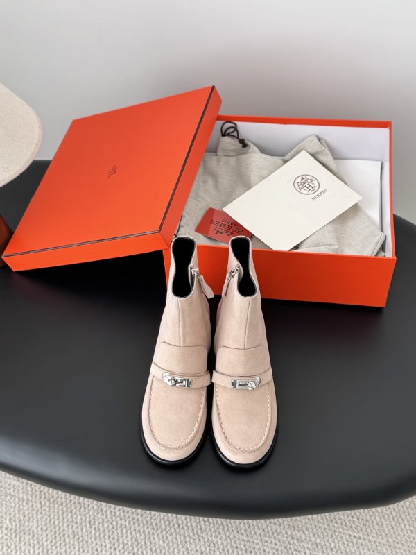 Ботильоны Hermes Kelly кожаные с пряжкой фото 2