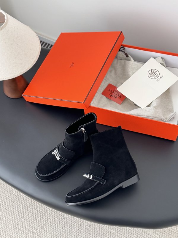 Ботильоны Hermes Kelly кожаные с пряжкой фото 3