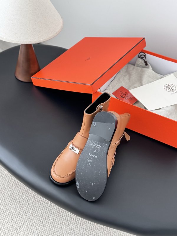 Ботильоны Hermes Kelly кожаные с пряжкой фото 4