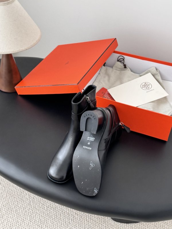 Ботильоны Hermes Kelly кожаные с пряжкой фото 4