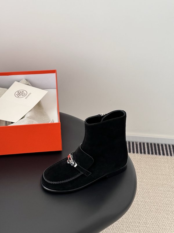 Ботильоны Hermes Kelly кожаные с пряжкой фото 5