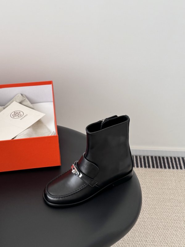 Ботильоны Hermes Kelly кожаные с пряжкой фото 5