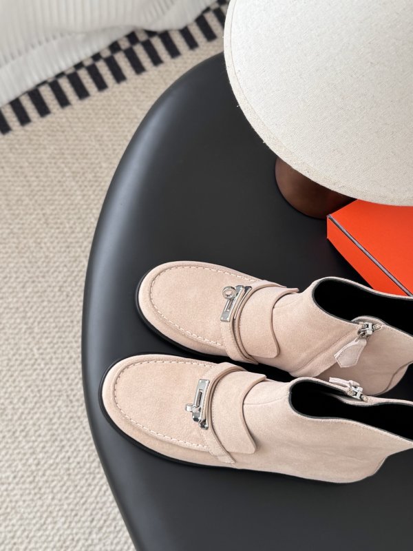 Ботильоны Hermes Kelly кожаные с пряжкой фото 7