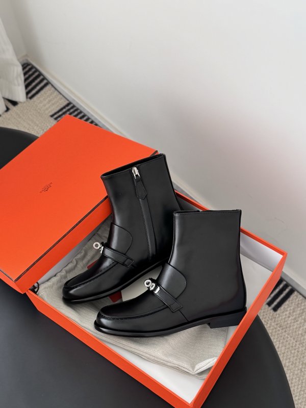 Ботильоны Hermes Kelly кожаные с пряжкой фото 8