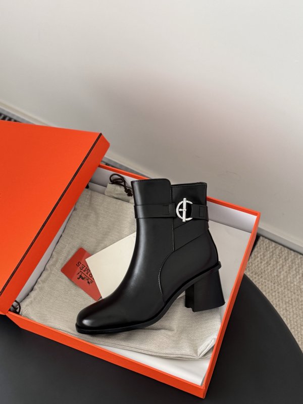 Ботильоны Hermes Kelly кожаные с пряжкой фото 8