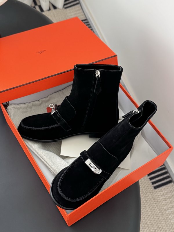 Ботильоны Hermes Kelly кожаные с пряжкой фото 9