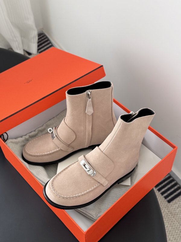 Ботильоны Hermes Kelly кожаные с пряжкой фото 9