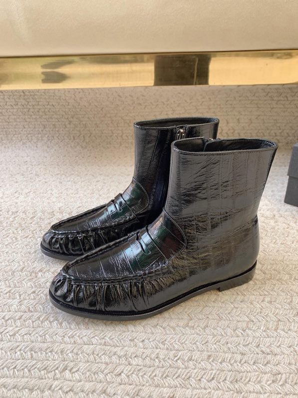 Ботильоны лоферы кожаные