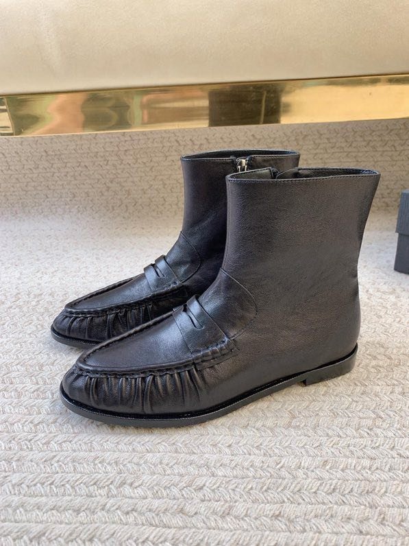 Ботильоны лоферы кожаные