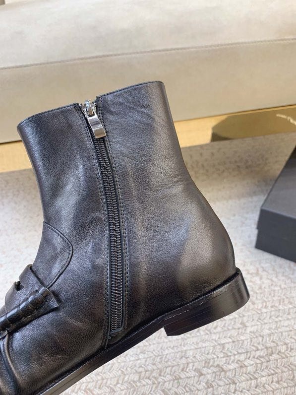 Ботильоны лоферы кожаные фото 5