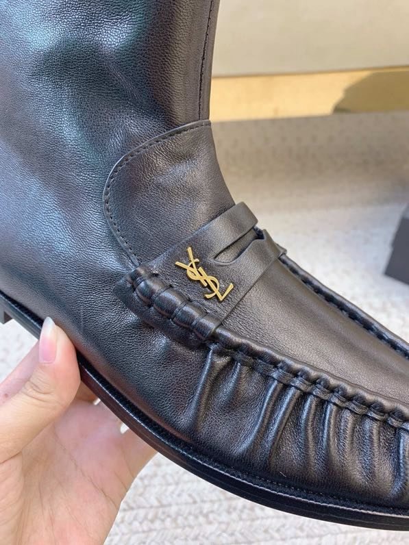 Ботильоны лоферы кожаные фото 7